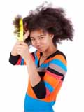 girl combing hair